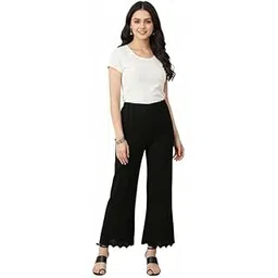 thrifty thread we promise comfort Women's Warm Fleece Woolen Regular fit Palazzo| Plazo Pants for Winter Free Size 26 to 36 Inch's.-picture-24