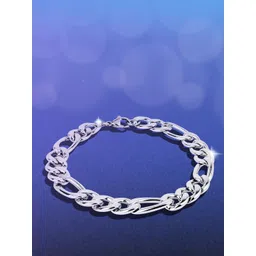 Thrillz Men Stainless Steel Silver-Plated Chain Style Link Bracelet-picture-14