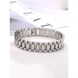 Thrillz Men Stainless Steel Silver Plated Charm Bracelet-picture-39
