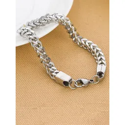 Thrillz Men Stainless Steel Silver-Plated Charm Bracelet-picture-31