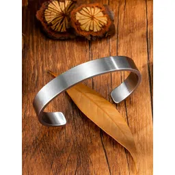 Thrillz Men Stainless Steel Silver-Plated Cuff Bracelet-picture-26