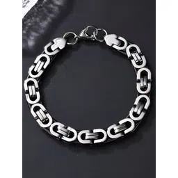 Thrillz Men Stainless Steel Silver-Plated Link Bracelet-picture-35