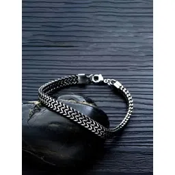 Thrillz Men Stainless Steel Silver-Plated Link Bracelet-picture-34