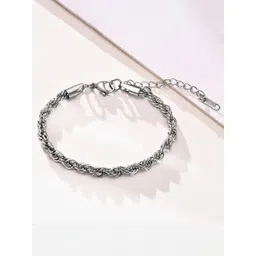 Thrillz Men Stainless Steel Silver-Plated Wraparound Bracelet-picture-28