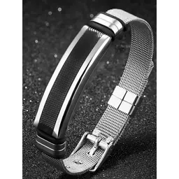 Thrillz Men Stainless Steel Silver-Plated Wraparound Bracelet-picture-25