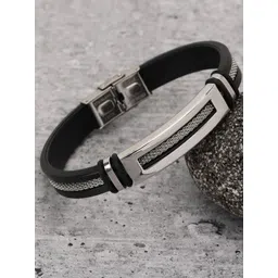 Thrillz Men Stainless Steel Silver-Plated Wraparound Bracelet-picture-32