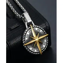 thrillz Silver-Plated Chain with Compass Pendant-picture-28