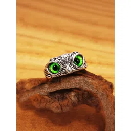 Thrillz Stainless Steel Silver-Plated Owl Eye Adjustable Finger Ring-picture-24