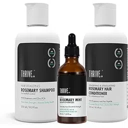 ThriveCo Rosemary Hair Essentials Kit: Shampoo (250 ml), Conditioner (250 ml) & Rosemary Mint Hair Oil (50 ml)-picture-51