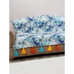 THROWPILLOW Blue & White Printed Polyester 1 Piece Sofa Cover-picture-19