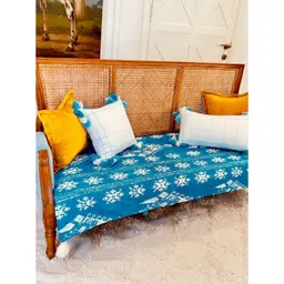 THROWPILLOW Blue & White Printed Polyester 1 Piece Sofa Cover-picture-20