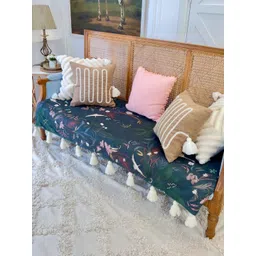 THROWPILLOW Blue & White Printed Polyester 1 Piece Sofa Cover-picture-29