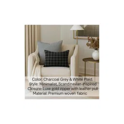 THROWPILLOW Charcoal & White Geometric Printed Rectangle Cushion Covers-picture-28