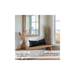 THROWPILLOW Charcoal & White Geometric Printed Rectangle Cushion Covers-picture-16