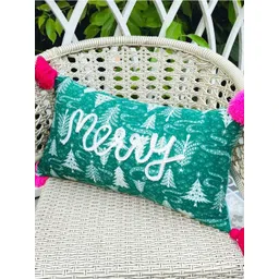 THROWPILLOW Green & White Embellished Rectangle Cushion Covers-picture-12
