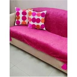 THROWPILLOW Magenta & Magenta Solid Polyester 1 Piece Sofa Cover-picture-37