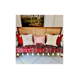 THROWPILLOW Maroon & White Printed Polyester 1 Piece Sofa Cover-picture-28