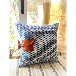 THROWPILLOW Navy Blue & White Printed Square Cushion Covers-picture-40