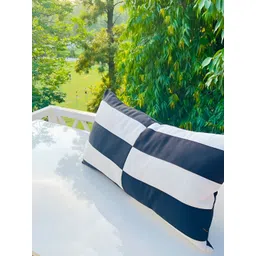 THROWPILLOW Navy Blue & White Rectangle Cushion Cover-picture-34