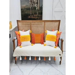 THROWPILLOW Off White & White Solid Polyester 1 Piece Sofa Cover-picture-23