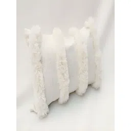 THROWPILLOW Off White Embroidered Rectangle Cushion Cover image 1