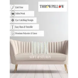 THROWPILLOW Off White Embroidered Rectangle Cushion Cover image 3