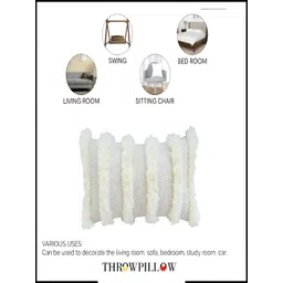 THROWPILLOW Off White Embroidered Rectangle Cushion Cover image 2