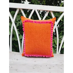 THROWPILLOW Orange & Pink Tasselled Square Cushion Cover-picture-16
