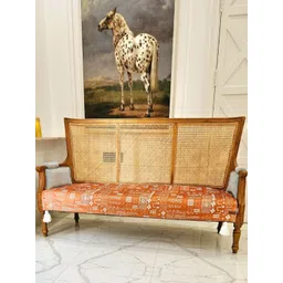 THROWPILLOW Orange & White Printed Polyester 1 Piece Sofa Cover-picture-20