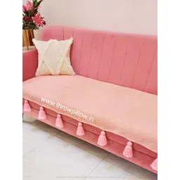 THROWPILLOW Peach-Coloured Solid Polyester 1 Piece Sofa Cover-picture-36