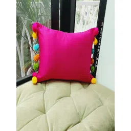 THROWPILLOW Pink & Blue Tasselled Square Cushion Covers-picture-17