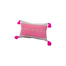 THROWPILLOW Pink White Ethnic Motifs Rectangle Cushion Cover-picture-34