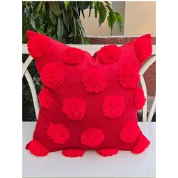THROWPILLOW Red Embellished Velvet Square Cushion Covers-picture-15