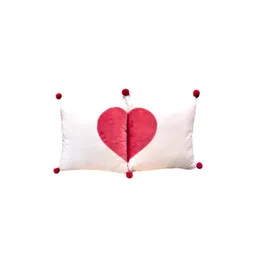 THROWPILLOW White 2 Pieces Quirky Printed Velvet Square Tasselled Valentine Cushion Covers-image-29