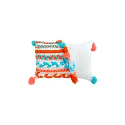 THROWPILLOW White & Blue Embroidered Square Cushion Cover-image-14