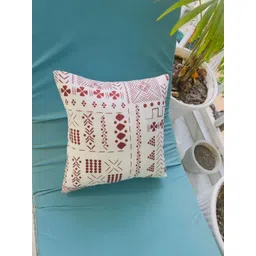 THROWPILLOW White & Brown Geometric Printed Cotton Square Cushion Cover-picture-14