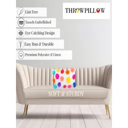 THROWPILLOW White & Orange Embroidered Square Cushion Cover image 4