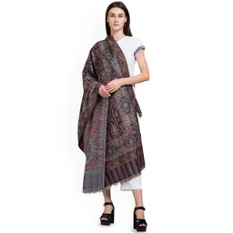 Tiara Women Floral Woven Design Woolen Shawl-picture-15
