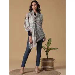 Tiara Women Pure Wool Shawl with Fringed-picture-26