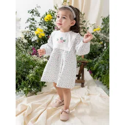 Tiber Taber Girls Floral Embroidered Cotton T-shirt Dress-picture-24