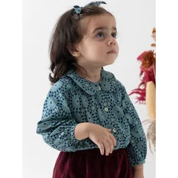 Tiber Taber Girls Standard Floral Opaque Casual Shirt-picture-33