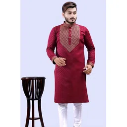 tibra collection Men Embroidered Cotton Blend Straight Kurta-picture-23