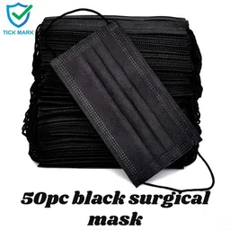 tick mark Black Surgical Face Mask | 3 Ply Breathable & Comfortable Mask Disposable Mask for Men & Women – Anti-Dust Protection| Soft & Skin-Friendly Non-Washable, Water Resistant-picture-12