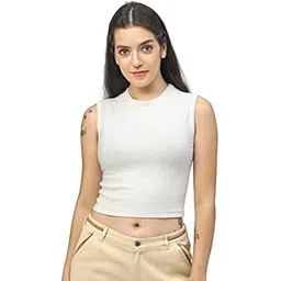 tickled pink WOMEN & GIRLS SLEEVELESS TANK CROP TOP-picture-29