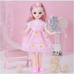 Tickles Movable Joints Cute Beautiful Eyes Fashionable Princess Dress Doll (Size: 30 cm; Color: May Vary)-picture-19