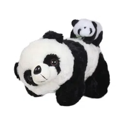 Tickles Mother Panda with Baby Soft Stuffed Plush Animal Toy for Kids Boys & Girls Birthday Gift (Color: Black Size: Length 26 cm)-picture-11