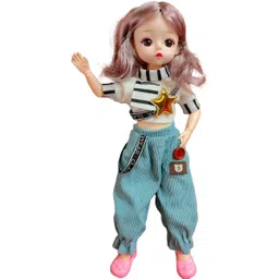 tickles Set 13 Movable Joint Makeup Cute Girl Brown Eyes Fashionable Doll for Kids Girls-picture-36