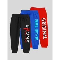 TICOSS Boys Pack Of 3 Printed Pure Woolen Joggers-picture-29