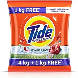 Tide Plus Double Power Detergent Washing Powder - 4 kg + 1 Kg Free (Jasmine and Rose)-picture-18