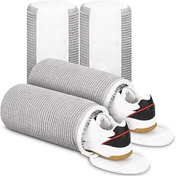 Tidy Monster1 Pcs Shoe Washing Machine Bag, Laundry Shoe Bag for Washer and Dryer, Reusable Zipper Shoe Mesh Cleaning Bag Fluffy Fiber Inside with Insole and Shoe Lace Pocket (Grey)-picture-31